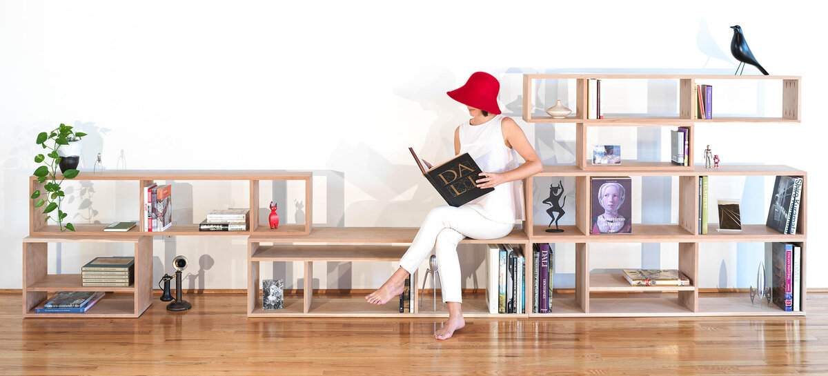 Dr. Marta with her designed H-Shelves